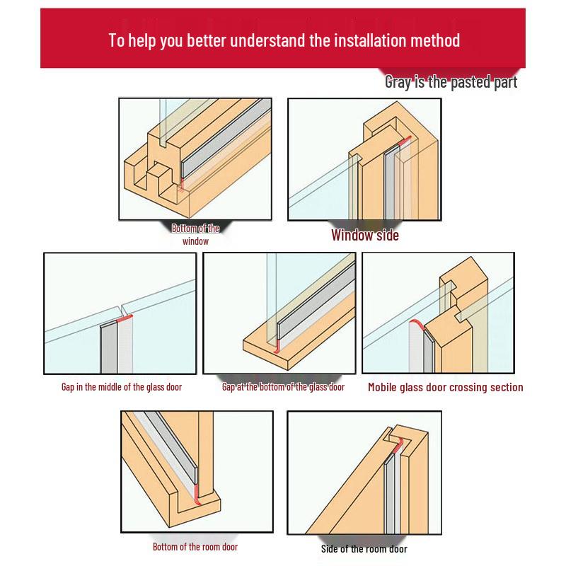 Self-Adhesive Soundproof Waterproof Door & Window Sealing Strip for Gap Protection