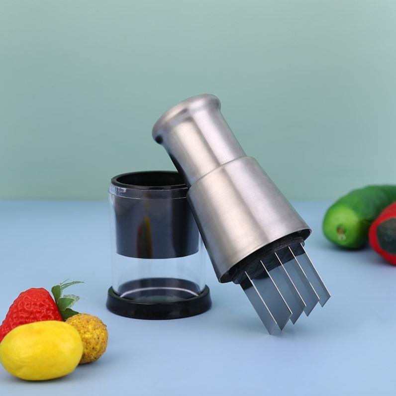 Stainless Steel Manual Garlic Chopper: Multi-Functional, Easy to Clean, Press-Type Food Processor