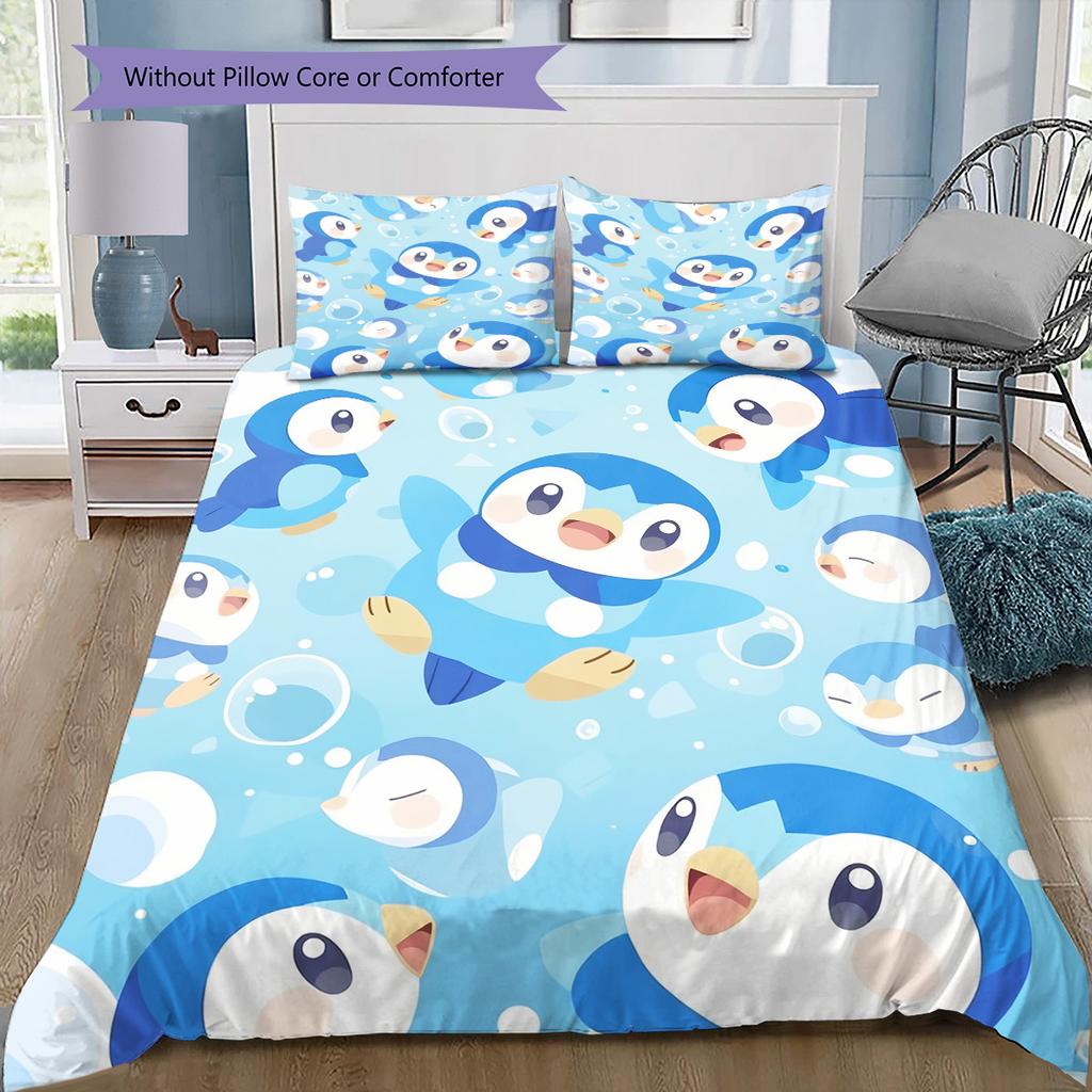Pokemon Cute Art Bedding Set, 1 Duvet Cover & 2 Pillowcases, Suitable for Home Decor, Ideal Gift for Fans