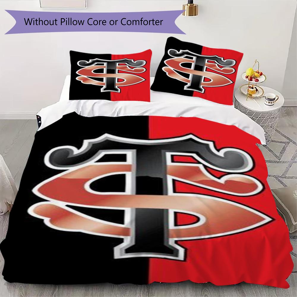 Stade Toulousain Pattern Bedding uilt Set uilt Cover Pillowcase Home Decoration Birthday Gift (1 * duvet cover + 2 * pillowcase without core)178