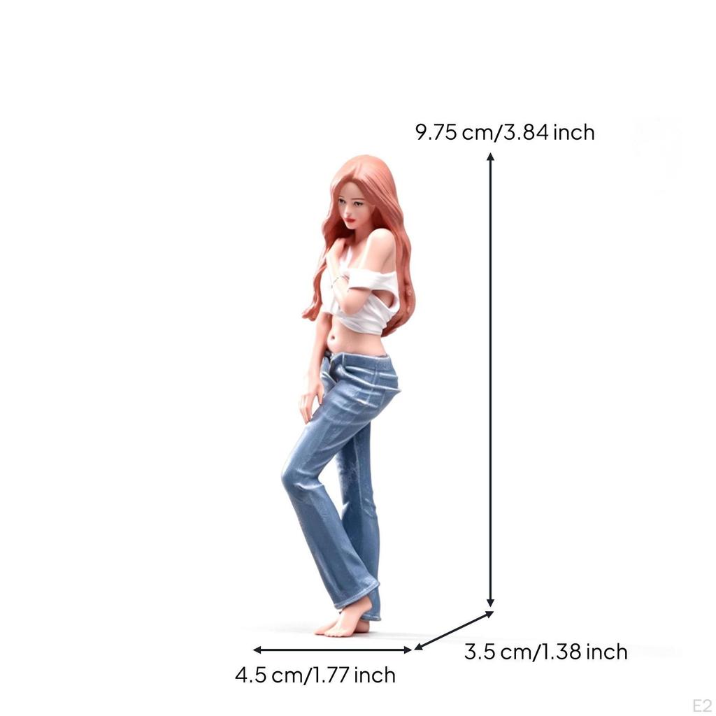Female Figurine 1/18 Scale Resin Miniature HandPainted Diorama Figure for Collectors, Hobbyists,