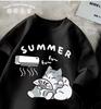 M8xl Summer Unisex Oversize TShirt Korean Casual Loose Style Kitten Blowing Fan Print TShirt Suitable For Both Unisex Unisex