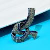 New Rhinestone Blue Color Ribbon Pin Brooches For Women Fashion Vintage Jewelry Coat Accessories High Quality New