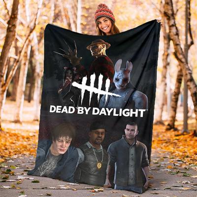 Couverture en Flanelle Dead by Daylight Douce et Chaude pour Toutes Saisons, Design pour le Camping, les Voyages en Voiture, la Randonnée, le Canapé, le Lit, le Bureau, Cadeau Parfait pour les Fêtes