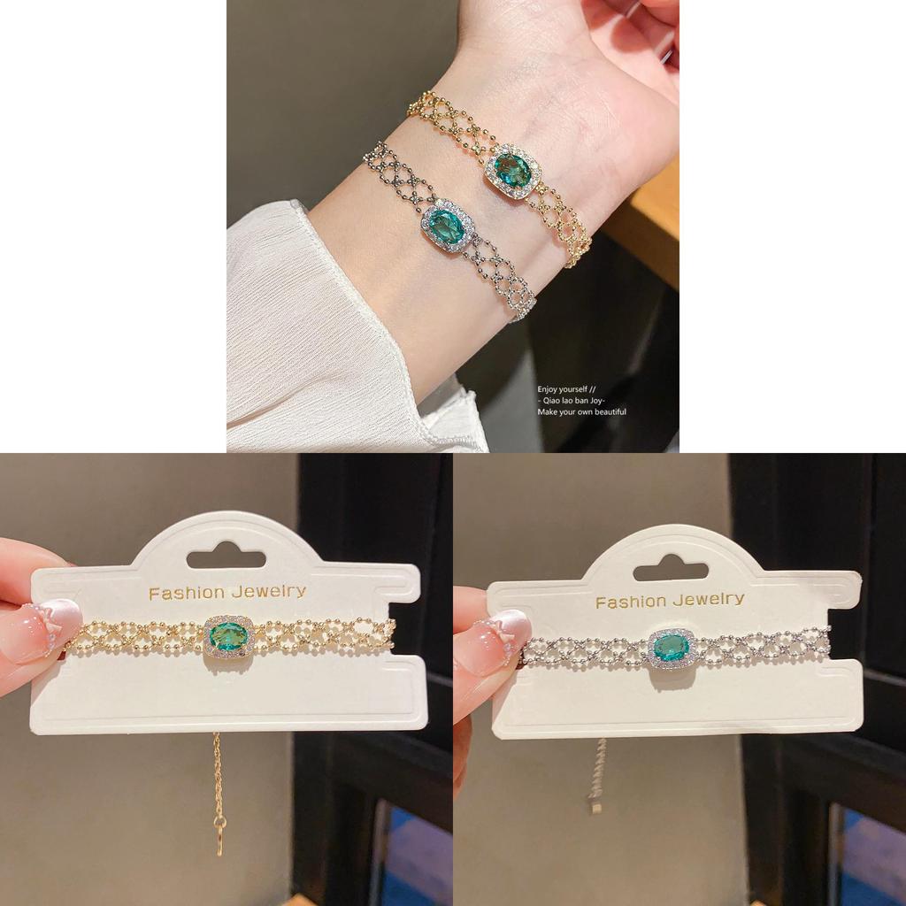 Geometric Zircon Square Fashion Simple Pendant Bracelet With Cubic Zirconia For Women