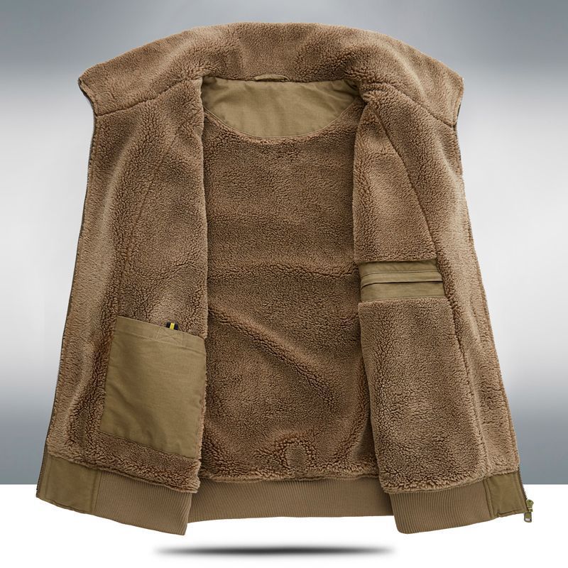 New Men's Plush Vest with Thick Insulation and Warm Lining