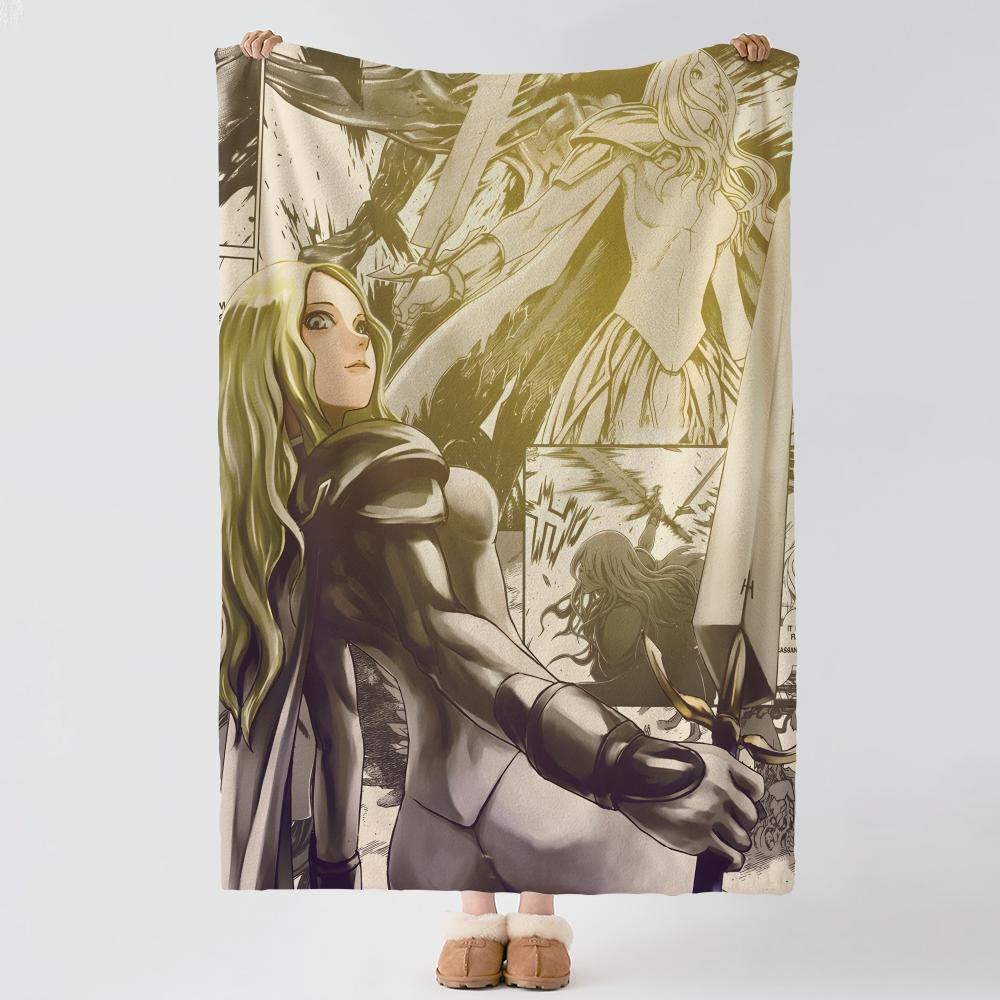 anime C-Claymore-e Throw Thick Comfort Flannel Quilt, Multi-scene Use Indoor Outdoor Daily Nap