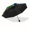 1pc Peacock StainedGlass Automatic Open/close, Heavy-Duty Iron Frame & 8-Rib structure, Compact Folding Umbrella for Women/Men, All-Season Travel, Hal