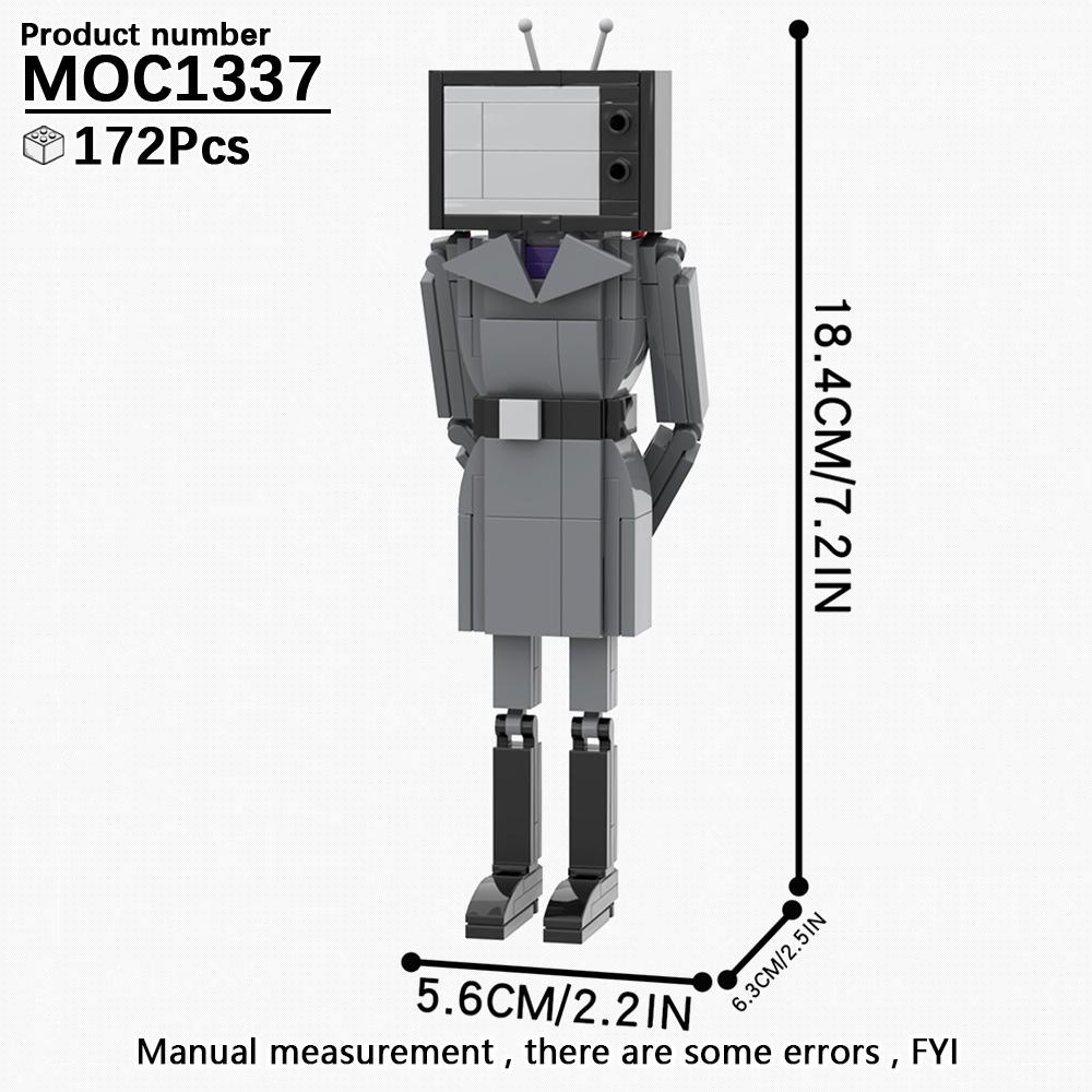 MOOXI Skibidi Toilet Kempingová sada MOC Kostky Hra Super Titan Boss Woofer TV Kamera Reproduktor Sirénový Muž Boss Stavebnice Dětské Hračky
