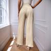 wide-leg pants women's pleated chiffon high-waisted loose culottes big pendulum drape European size spring and summer casual trousers