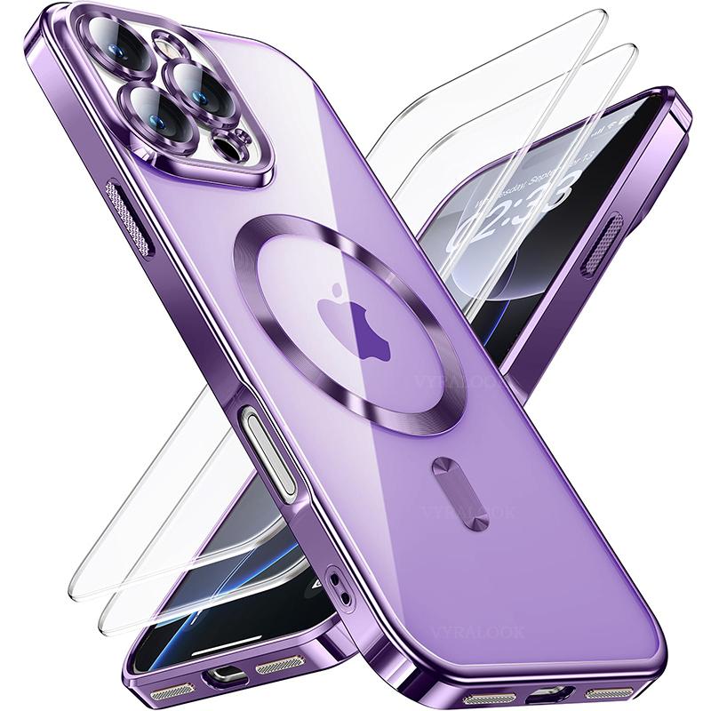 Beschichtung Weich Für Magsafe Handyhülle Für iPhone 17 16 15 14 13 12 11 Pro Max Plus Air Magnetisches Kabelloses Laden Transparente Hülle