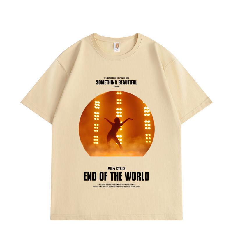Zangeres Miley Cyrus Tour T-shirts Mannen Vrouwen Kleding Mode Hip Hop Korte Mouw T-shirt Zomer Hoge Kwaliteit Katoenen T-shirt