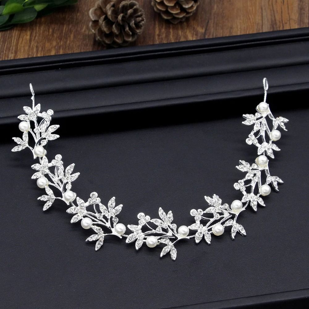 Shiny Crystal Pearl Hair Vine Crystal Fashion Bridal Hairband  Banquet Dancing Party