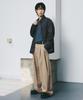 LXT Double-Pleat Wide Balloon Slacks [Beige]