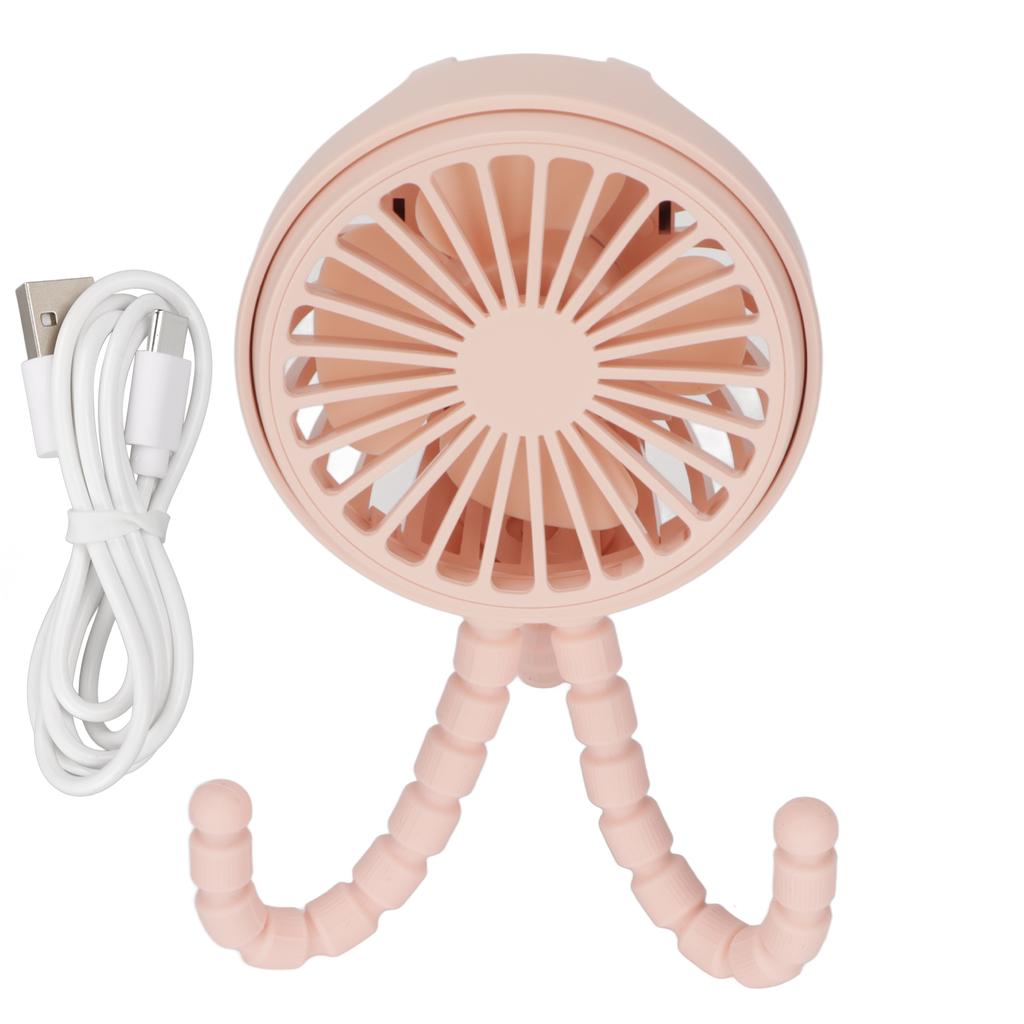Mini Portable Fan 3 Speed 360 Degrees  Rotatable Rechargeable Desktop Fan with Flexible Tripod for Office Bedroom