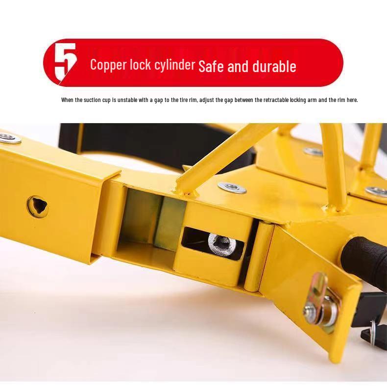 Enhanced Anti-Tamper Car Tire Lock with Suction Cup Mechanism