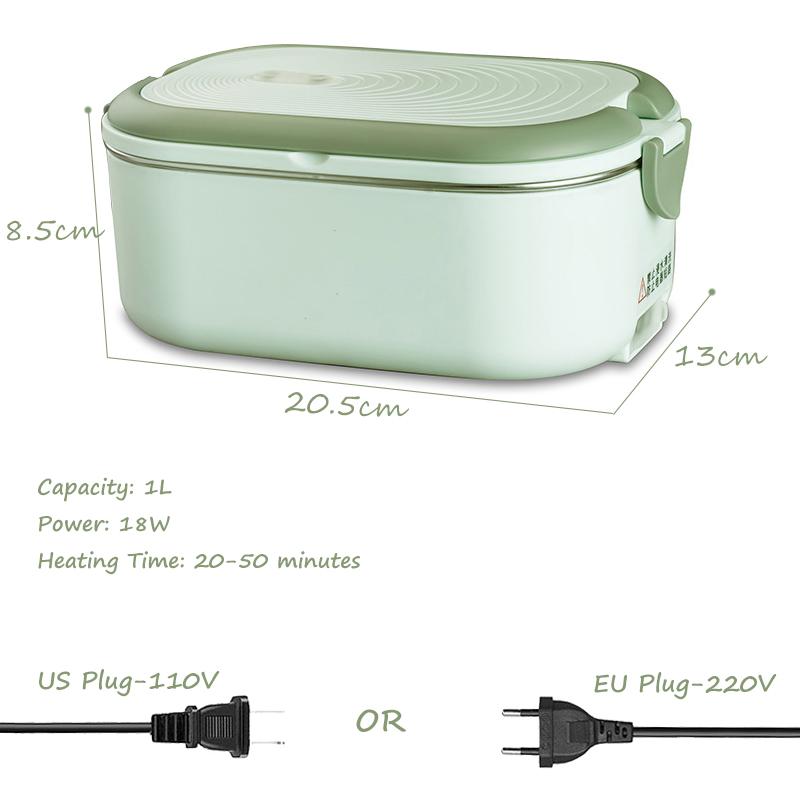 220V 110V Wtyczka EU US Przenośny Elektryczny Lunchbox 1L Stal Nierdzewna Z Przegródkami Torba Zestaw Naczyń Biurowy Podgrzewacz Do Jedzenia Ciepło
