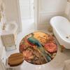 Vintage Flower Bird,Round Area Rug,Carpet Rug for Living Room Bedroom Sofa Playroom Decor,Non-slip Floor Mat