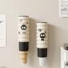 Disposable Cup Dispenser , Wall Mounted No Drilling Installation, Dustproof Plastic Paper Cup Holder Organizer, 2 Packs