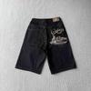 Cross Border Derschutze Deserto Musa Velo Ricamo Industria Pesante Pantaloncini Dritti Street Vintage Tendenza Jeans