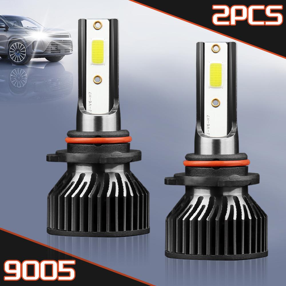 Car LED Headlight Bulb Combo Bulbs Kit 9005 H7 High Low Beam Bright White 6000K COB Cjhips Internal Drive DC12V Fit for Cars