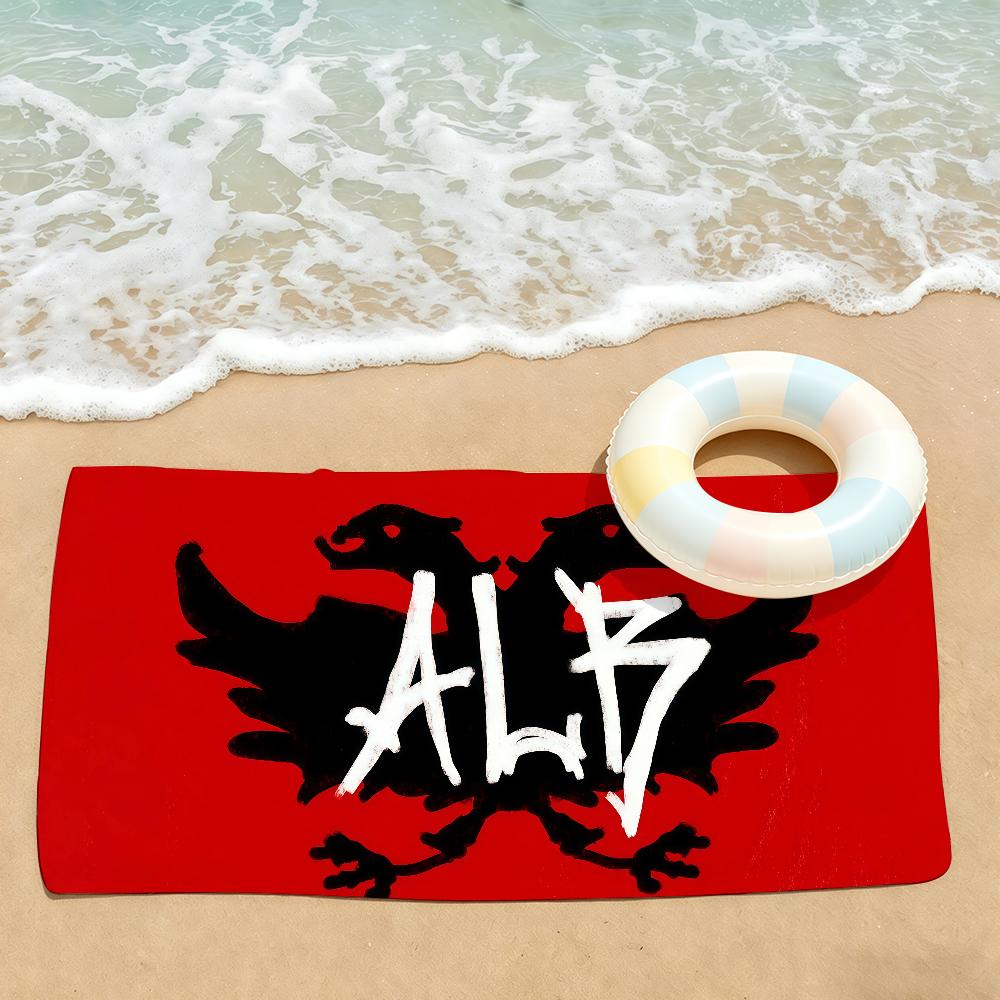 Nazione A-Bandiera dell'Albania Asciugamano Asciugatura Asciugamano da Bagno Applicabile a Nuoto Leggero Campeggio Yoga Spiaggia Fuori