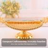 Fruit Plate with Handles Multifunctional Ornate Metal Platter Smooth for Hosts
