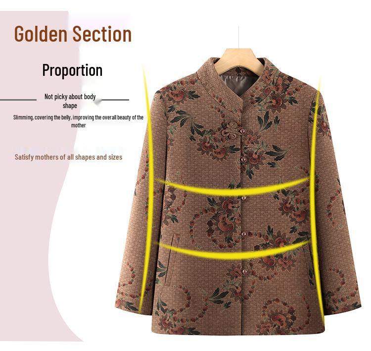 2025 Stylish Spring and Autumn Coat for Middle-Aged and Elderly Women
