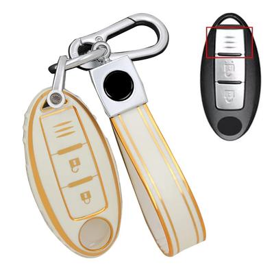 LETINGFAR Key Case for Nissan, Smart Key Case, Key Cover, 3 Buttons, Soft TPU,