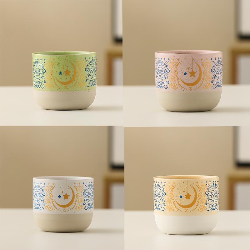 Middle Eastern Ramadan style coffee cups, small earthenware tea cups, Arab and Turkish coffee cups, no-handle kava cups, gifts