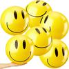 Smile Inflatable Beach Balls 12 Inch Summer Beach Pool Party Toys Bulk Yellow Smile Face Water Balls for Summer Vacation Swimming Pool Games Birthday