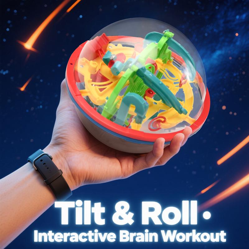 3D Magic Ball Labyrinth Brain Teaser Smart Puzzle 100 Levels Globe Toy Educational Montessori Game For Kids