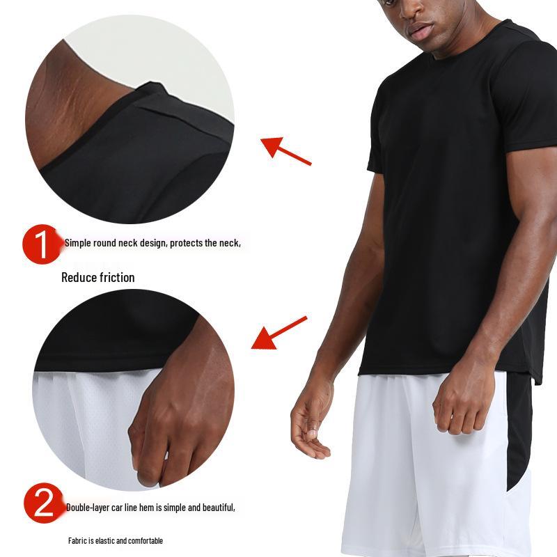 Men's Quick-Dry Sports T-Shirt - Summer Fitness Running & Basketball Gear