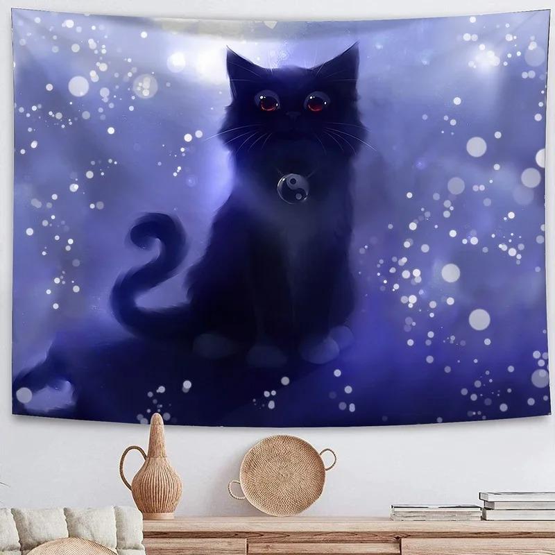 Fantasy Space Kitten Hanging Cloth Office Living Room Tapestry Home Wall Decoration Tapestry