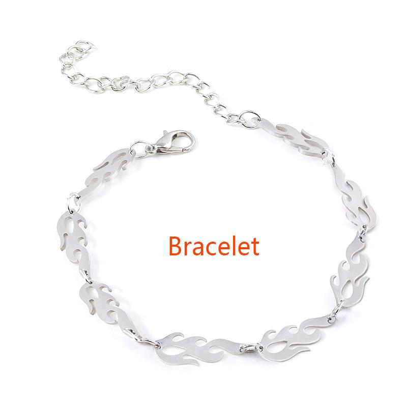 New Hip Hop Flame Shape Necklaces Punk Rock Cool Irregular Necklace Earings for Women Unisex Fashion 2026 Party Dancing Jewelry