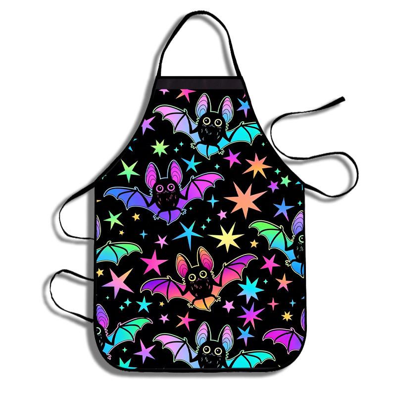 Halloween Ghost Pumpkin Bat Pattern Waterproof Kitchen Apron For Adults And Teens