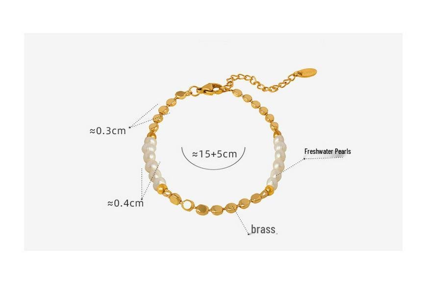 New Korean Style Pearl Inlaid Patchwork Bracelet - Simple, Exquisite, and Sexy Hand Jewelry