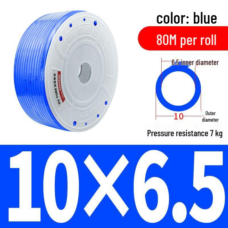Pressure-Resistant Explosion-Proof PU Air Hose - Flexible, High-Pressure Air Pump Compressor Hose, Transparent Pneumatic, 6MM/12MM.