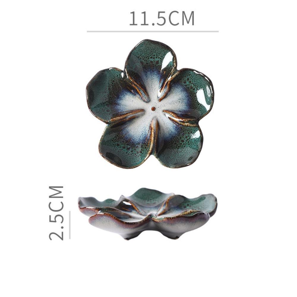 Retro Multi-color Ceramic Craft Dish Creative Decorative Flower Shaped Small Dish Dipping Sauce Dish Gifts