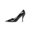 Summer Women's High Shoes Black Back Empty Metal Square Toe Sexy Stiletto High Heel Sandals Versatile Shoes