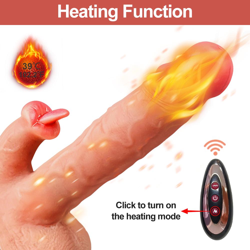 Přísavka Realistické Dildo Vibrátor Topení Vibrátory Cítí se jako Skin Přísavka Penis Dálkové ovládání Sexuální hračky pro dospělé pro ženy