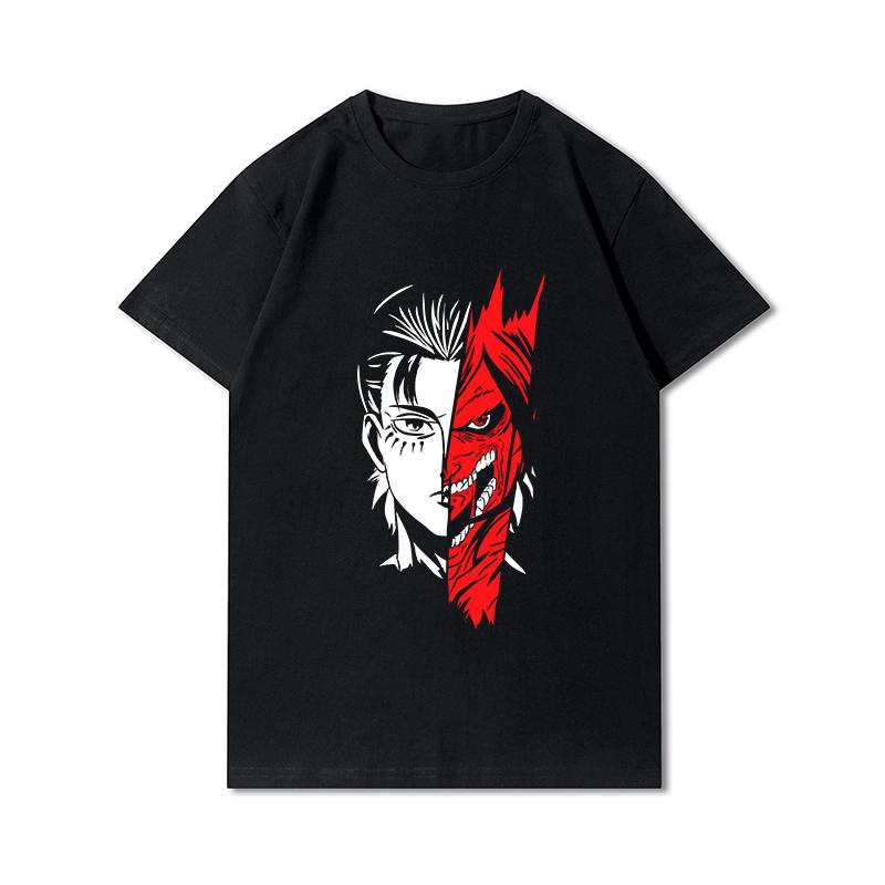 Plus Size Anime Attack On Titan Women's T-shirt Levi·Ackerman Eye Punk Tops Summer Harajuku Loose Gothic Short Sleeves Tshirt