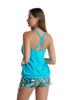 Conservative Print Plus Size Boyleg Tankini, Two-Piece Tummy Control Slimming Swimwear.