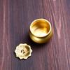 Pure Copper Gold Lotus Flower Incense Burner Mini Small Incense Stick Holder Aromatherapy Censer for Temple Teahouse Home Decor