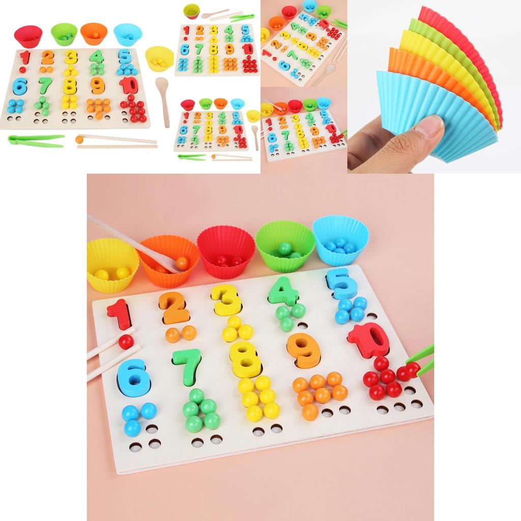 Wooden Number Bead Sorting Board Educational Toy For Toddlers Learning And Cognitive Development
