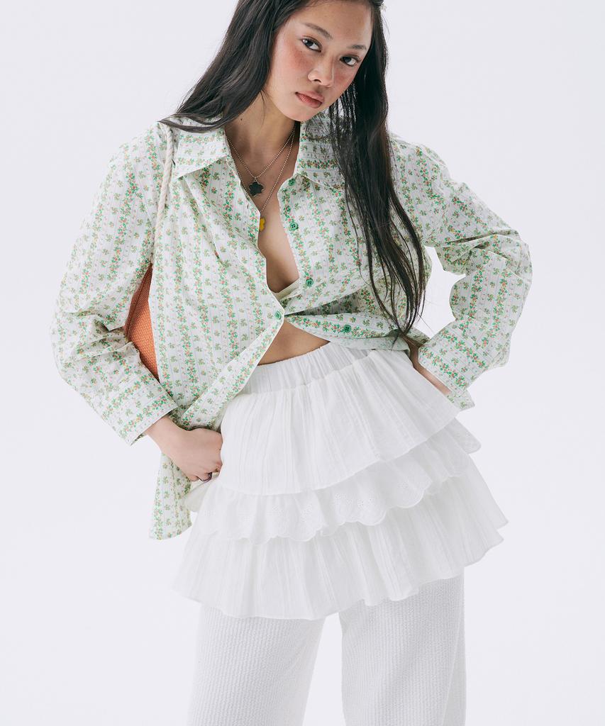 JUNEJUNE SPACE Frill Banding Pants_White