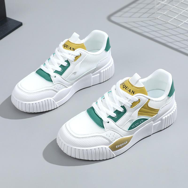 

[Processing and customization] HM12 board shoes women s versatile little white shoes spring and summer breathable thick-soled heightening shoes sports 35