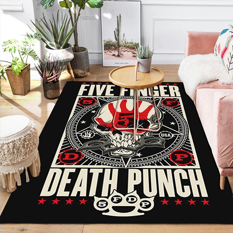 Inspired by Five Finger Death Punch Rug Floor Mat for Living Room or Bedroom Soft and Comfortable Carpet a Gift for Birthday and Holiday.