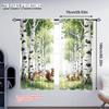 Set Of 2 Flat Printing Scene Curtains Birch Forest Polyester Without Electricity Festive Use Holiday Parties Home Curtain Made