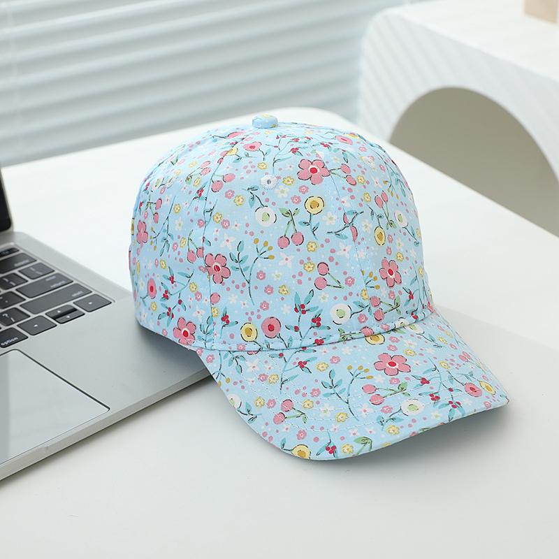 Baby Girls Baseball Summer School Cartoon Flowers Children Outdoor Kids Caps for 2-8Years Adjustable Sports Hats Cotton
